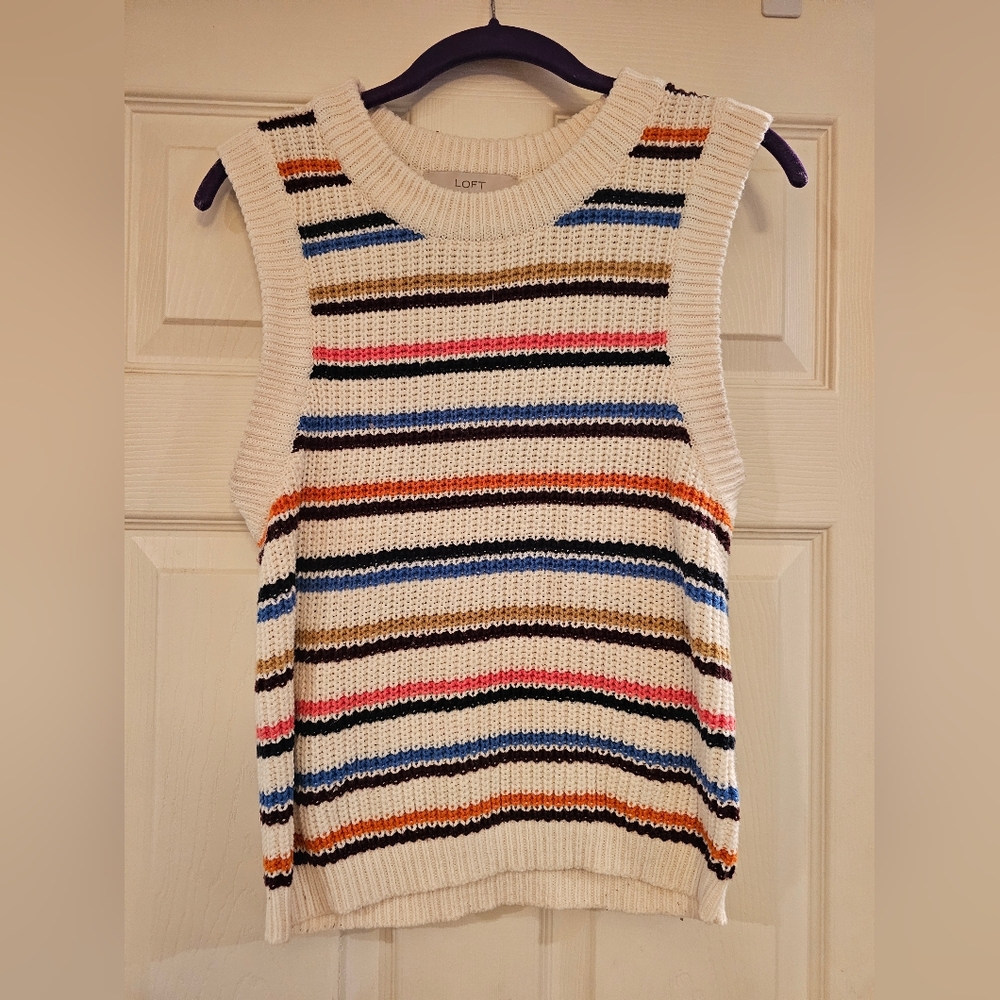 LOFT Women's Striped Knit Tank Top - Multicolor